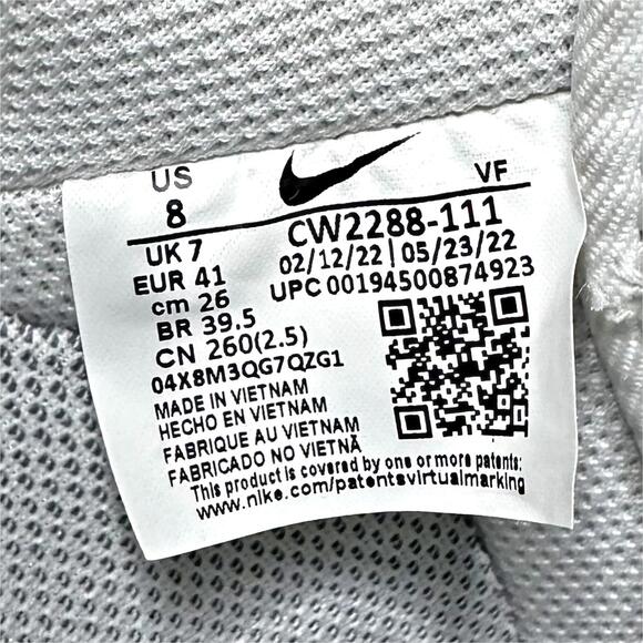 Nike Air Force 1 Low 07 Triple White Leather Sneakers Mens 8 - Picture 8 of 9